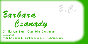 barbara csanady business card