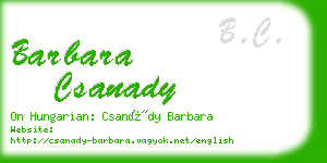 barbara csanady business card